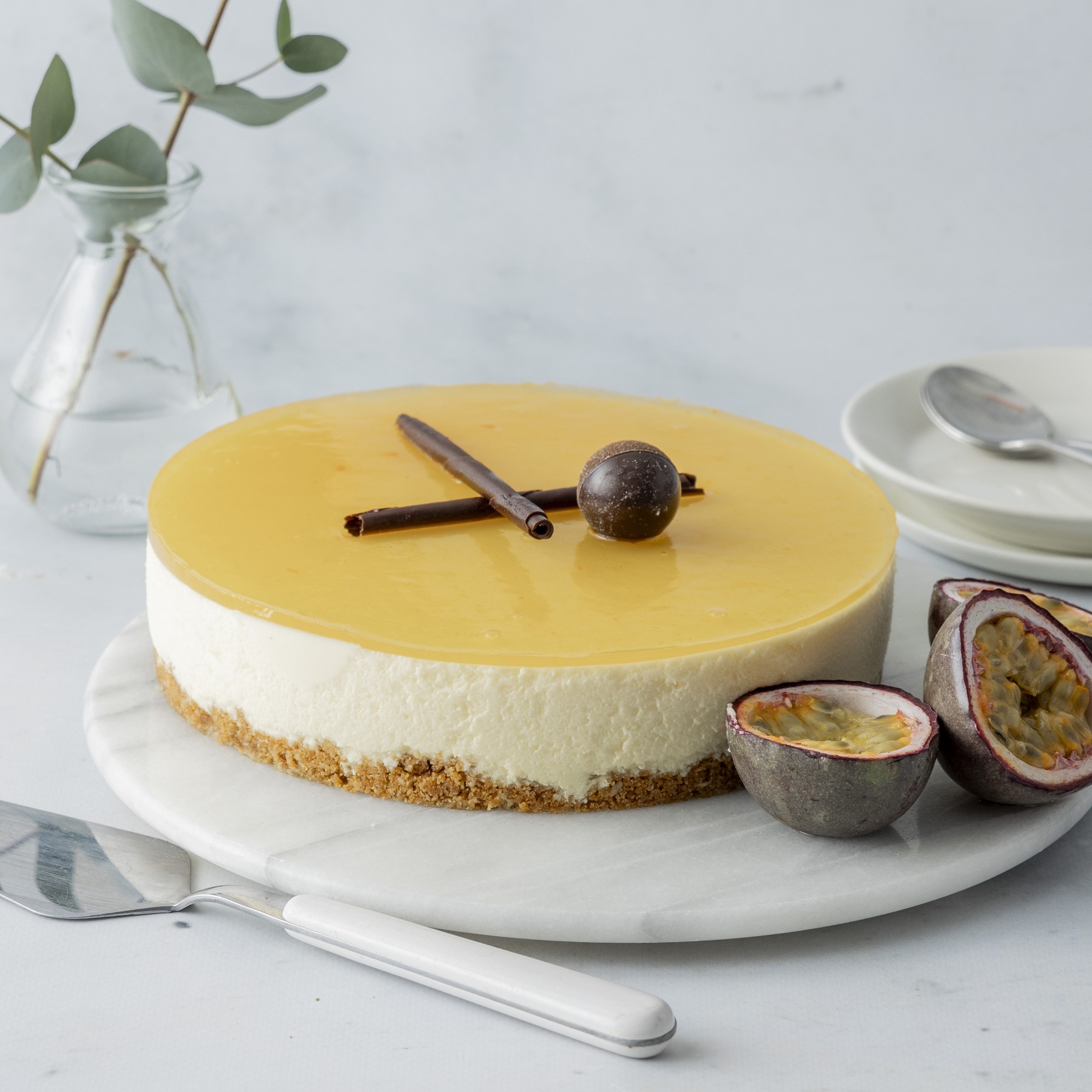 Ostekake med pasjonsfrukt